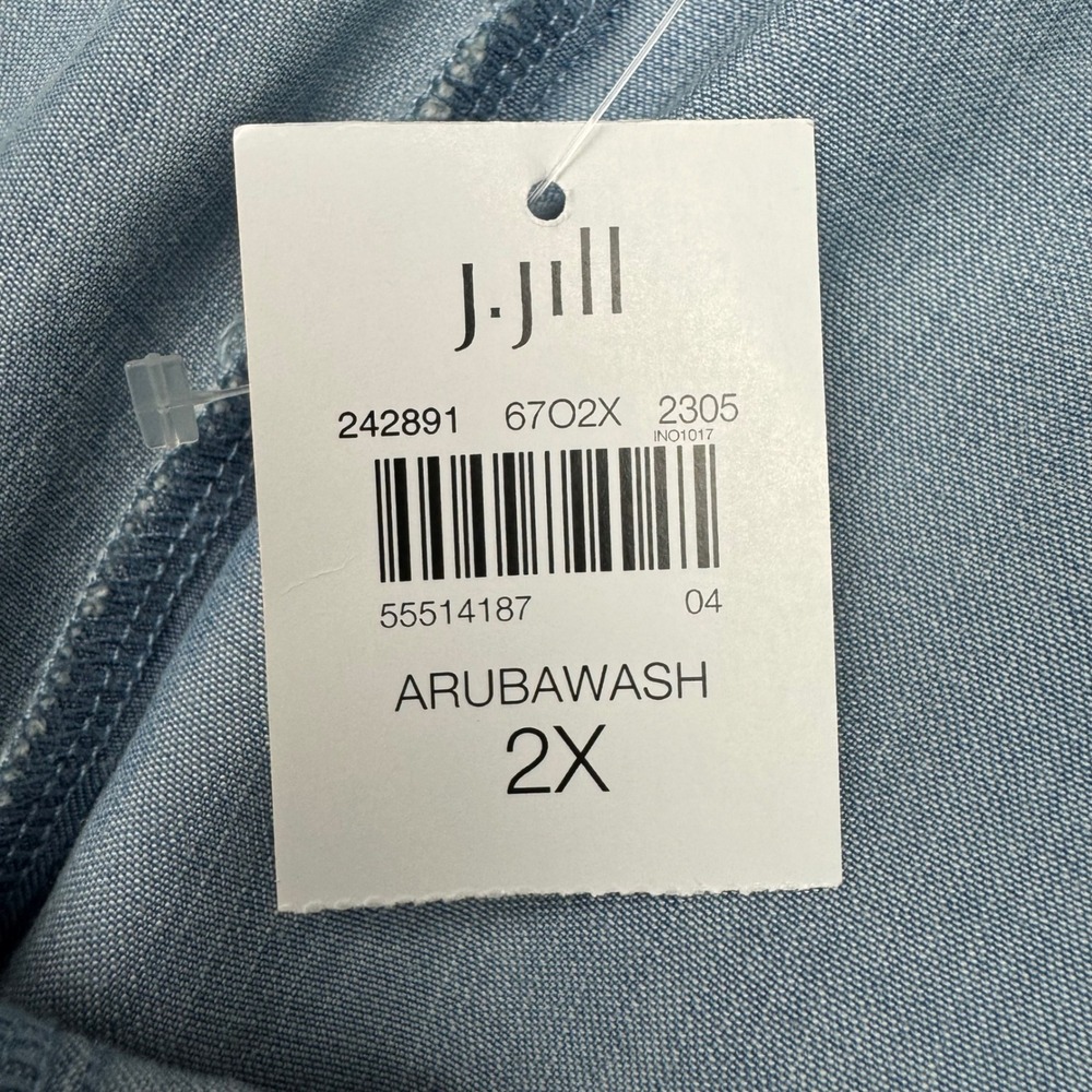J. Jill Denim Tencel Lyocell Wide Leg Crop Pants Aruba Wash Women 2X Blue Chic - Picture 4 of 11